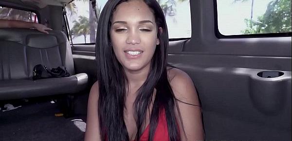  Young Latina with natural tits Alina Belle fucking in a car